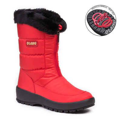 Women's OLANG Gemma Front Zipper Boots in Rosso
